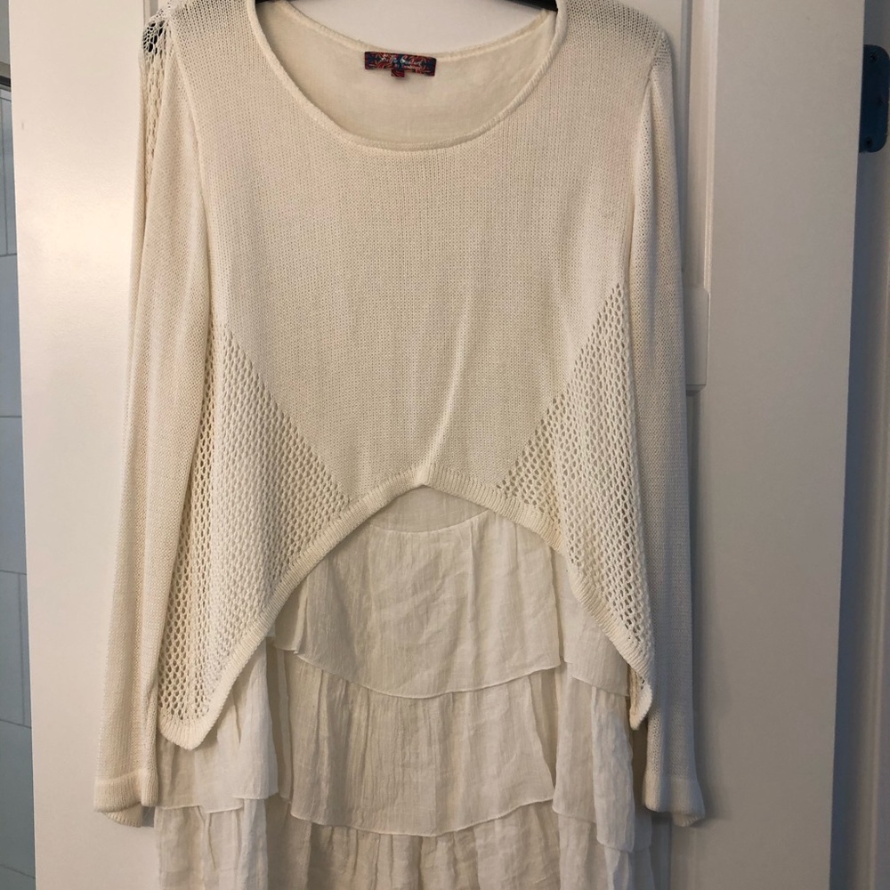 Cream layered sweater